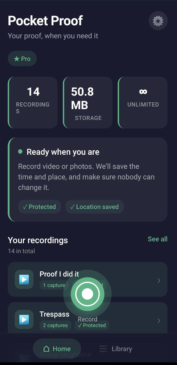 Pocket Proof home dark