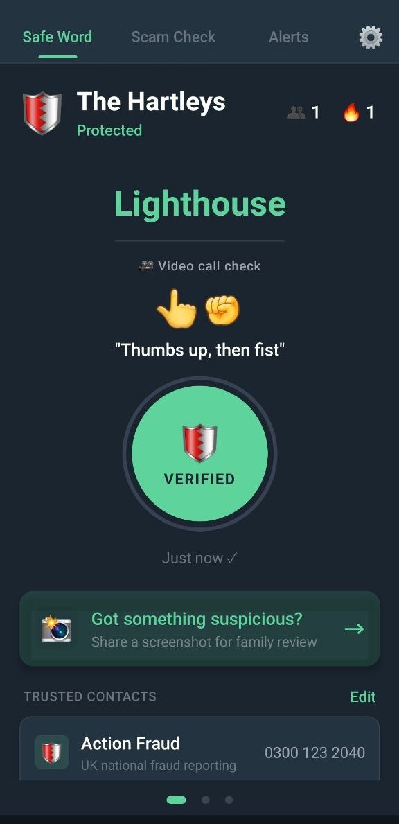 Suracode safe word revealed with gesture verification